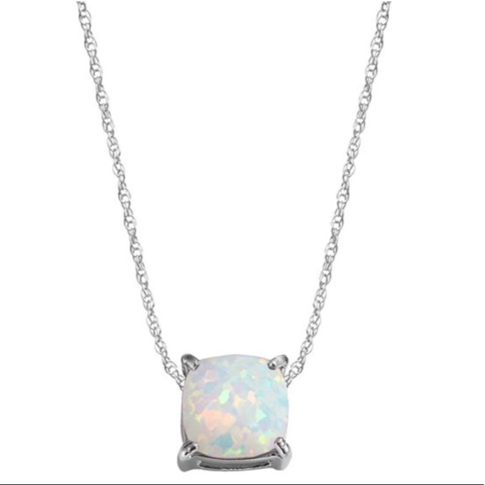 Sterling Silver Lab-Created Opal Pendant